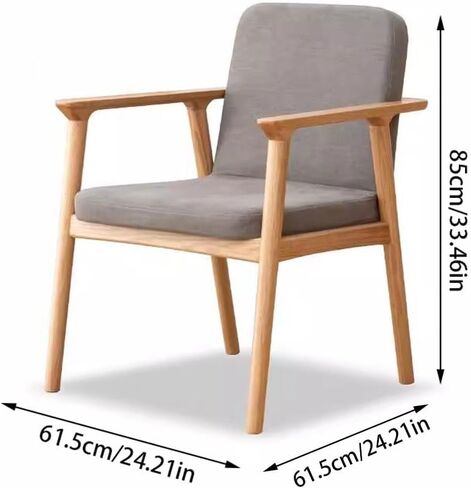 Office Chair Wood Color Dining Chair Comfortable Lounge Armchair Modern Dining Room Chair with Solid Wood Frame and Thick Cushion Home Office Desk Chairs(B) in Saudi Arabia