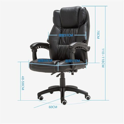 Office Chair Ergonomic Office Chair Executive Office Pc Desk Chair with Arms Black Leather Soft Swivel Chair with Wheels Pc Desk Chair Home Office Desk Chairs in Saudi Arabia
