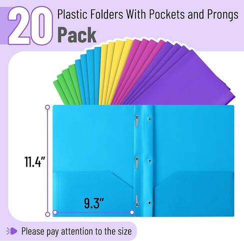 Mr. Pen- Black Plastic Folders with Pockets and Prongs, 24 Pack, Letter Size, Black Flexible Plastic Folders with Prongs, Clear Front Pocket and Card Slot in Saudi Arabia