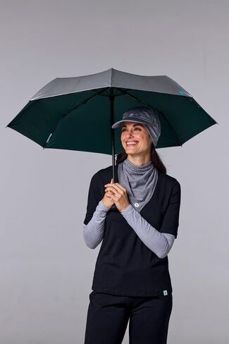 Coolibar UPF 50+ Unisex Sanya Compact Umbrella, Black, One Size, Matte Black Coating - Sun Protective in Saudi Arabia