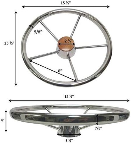 Pactrade Marine Boat Kayak 15 1/2 "Destroyer Style SS 304 STEERING WELL in Saudi Arabia