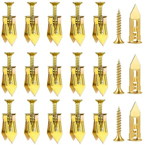 80 PCS حفر ذاتي الحوائط الجافة مع طقم البراغي ، 40 مرساة الصخور (0.47x1.18 بوصة) و 40 مسامير تمدد الزنك ، لا حاجة إلى تدريبات ، تناسب الجدران 9-13 مم ، مرساة دريوال لإطارات الصور ، الخزانات in Saudi Arabia