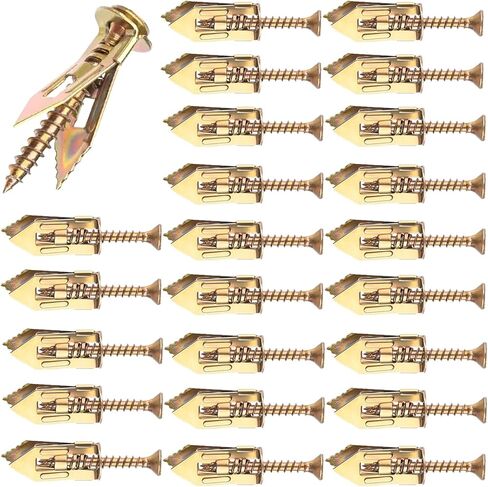 80Pcs Self Drilling Anchor Screws 40pcs Metal Drywall Anchors and 40Pcs Sheetrock Screws No Drill Needed Dry Wall Anchors for Fixing TV Shelf Cabinet Curtains Calligraphy in Kuwait