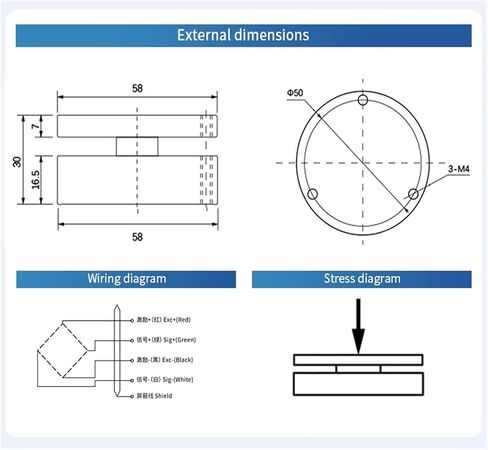 Load Cell Sensor Micro Bellows Type Scale Weigh Sensor HX711 AD Module Weight Sensor Electronic Scale 10KG 20KG 50KG 100KG 200KG(Range 0-500KG) in Saudi Arabia