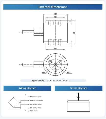 Load Cell Sensor HX711 AD Module Weight Sensor Electronic Scale Micro Weighing Cell Sensor 5KG 10KG 20KG 50KG 100KG(Range 0-50KG) in Saudi Arabia