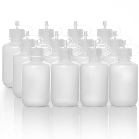Eisco - 12 Pack 125ml LDPE إسقاط زجاجات تصميم اليورو مع أغطية المسمار و Sropper Spouts للمختبر أو الفصل الدراسي أو استخدام المنزل in Saudi Arabia