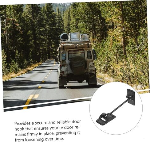 RV Door Catch حامل بلاستيكي متين مع مسامير لتثبيت آمن لدخول RV وأبواب المقطورة مزلاج موثوق للاستخدام الأسود in Kuwait