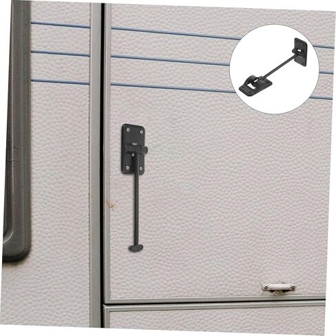 RV Door Catch حامل بلاستيكي متين مع مسامير لتثبيت آمن لدخول RV وأبواب المقطورة مزلاج موثوق للاستخدام الأسود in Kuwait