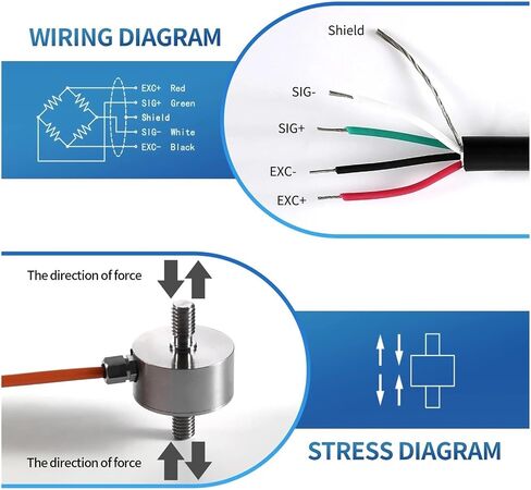 Mini Load Cell Bellows Type Test Tension Compression Force Sensor with 2PCS Hanging Ring(Range 0-50KG) in Saudi Arabia