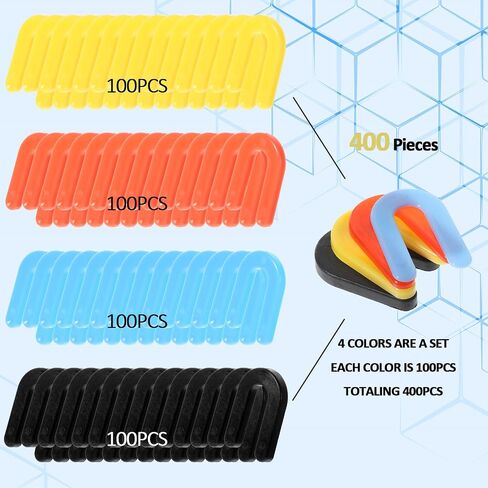 400pcs حشوات البلاستيك ، حشوات الحدوة الحدودية ، فواصل البلاط على شكل U ، حشوات بلاستيكية للتسوية ، الأزرق 1/16 "، الأحمر 1/8" ، أصفر 3/16 "، أسود 1/4" in Saudi Arabia