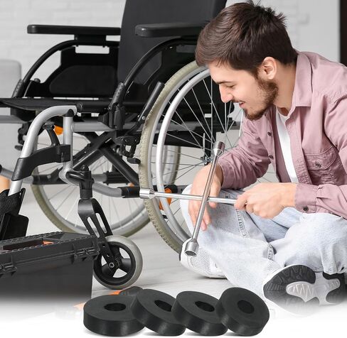 UXCELL 6 PCS متعددة الأغراض فاصل المطاط ، 0.4 "OD X 1.6" ID x 2 "سمك العزل المضاد للهواء البطانات المطاطية الغسالات الغسالات لملحقات القوارب للسيارات المنزلية (أسود) in Saudi Arabia