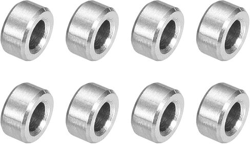 uxcell 8Pcs 304 Stainless Steel Spacer 1/2" OD x 1/4" ID x 3/16" Length(12x6x4mm) Screw Standoff Bushing Plain Finish Unthreaded Round Metal Spacer for M3 Screws Bolts and Rods, Silver in Saudi Arabia
