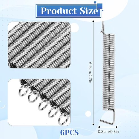 6 Packs Electric Guitar Tremolo Bridge Springs Electric Guitars Parts Noiseless Tremolo Springs Vintage Tension Spring Stainless Steel Guitar Spring Instruments Accessories Replacement Parts (Silver) in Saudi Arabia