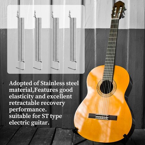6 Packs Electric Guitar Tremolo Bridge Springs Electric Guitars Parts Noiseless Tremolo Springs Vintage Tension Spring Stainless Steel Guitar Spring Instruments Accessories Replacement Parts (Silver) in Saudi Arabia