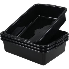 صندوق حافلات تجاري بلاستيكي من 4 عبوات ، 13 لتر من صناديق الحافلات للمطعم ، الأسود in Kuwait