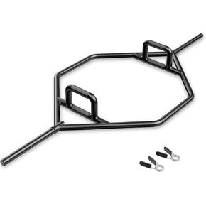 GOPLUS 56 '' Olympic Hex Bar ، Chrome Finish Barbell Trap Bar مع مقابض مسطحة أو مرتفعة للقرفصاء ، deadlifts ، تجاهل ، رفع وزن القوة ، رفع وزن 800 رطل. in Kuwait