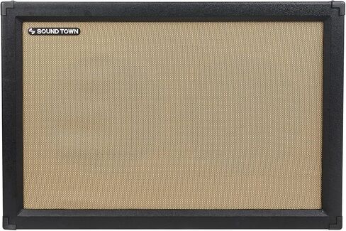 Sound Town 2 x 12" Guitar Speaker Cabinet, Birch Plywood, Black Tolex, Wheat Cloth Grille (GUC212BK) in Saudi Arabia