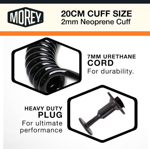 Morey Mach Wrist Bodyboard Leash | Double Bearing | Quick Release | 7MM Cord | 20CM Neoprene Cuff in Saudi Arabia