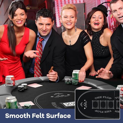 طاولة لعبة البوكر Gymax قابلة للطي من 8 لاعبين Texas Holdem مع حاملي الكأس المعدنية ، والكازينو ، والسكك الحديدية المبطنة ، وطاولة البوكر القابلة للطي المحمولة للعبة الترفيهية ، والمنزل ، وغرف الألعاب in Saudi Arabia