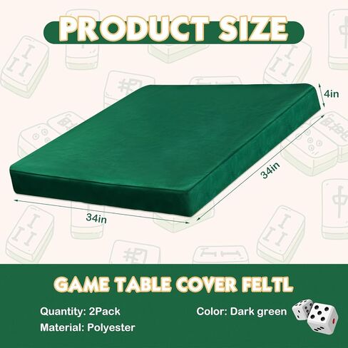 Frienda 2 Pack Table Table Cover 34 × 34 بوصة شعرت لعبة TableCover قابلة للطي TableChloth لجدول البطاقات للعب لعبة البوكر Mahjong Games in Kuwait