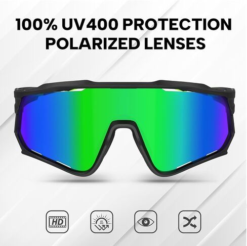 BUCKLOS Polarized Cycling Sunglasses for Men Women UV400 Protection,TR90 Bike Safety Glasses for Running Sports Baseball in Saudi Arabia