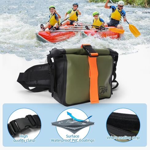 Waterproof Fanny Pack, Floating Dry Bag Pouch with Adjustable Waist Strap Large Capacity, Waterproof Waist Bag for Kayaking Boating Fishing Cycling Beach (Green) in Saudi Arabia