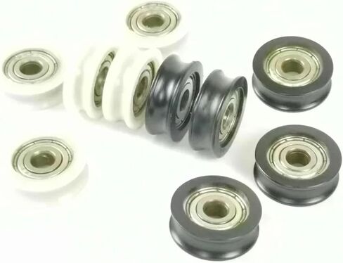 5pcs 5 * 20 * 7 u أخدود نافذة نايلون تحمل عجلات منزلق بكرات بكرات قطرها 20 مم سماكة 7 ملم (لون أسود) in Saudi Arabia