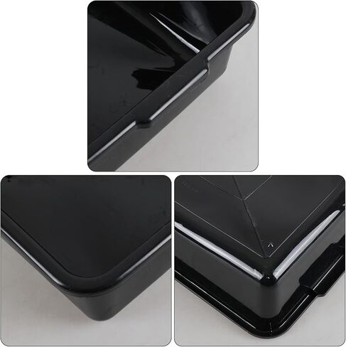 صندوق حافلات تجاري بلاستيكي من 4 عبوات ، 13 لتر من صناديق الحافلات للمطعم ، الأسود in Kuwait