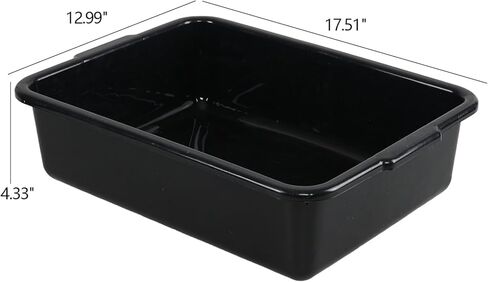 صندوق حافلات تجاري بلاستيكي من 4 عبوات ، 13 لتر من صناديق الحافلات للمطعم ، الأسود in Kuwait