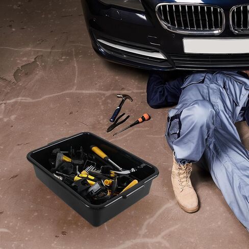 صندوق حافلات تجاري بلاستيكي من 4 عبوات ، 13 لتر من صناديق الحافلات للمطعم ، الأسود in Kuwait