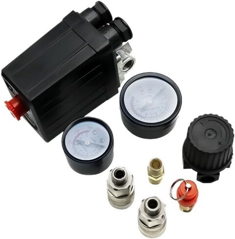 240V AC منظم ضاغط الهواء ضاغط على مفتاح التحكم في الضغط 4 صمام التحكم في مضخة الهواء 7.25-125 رطل. in Saudi Arabia