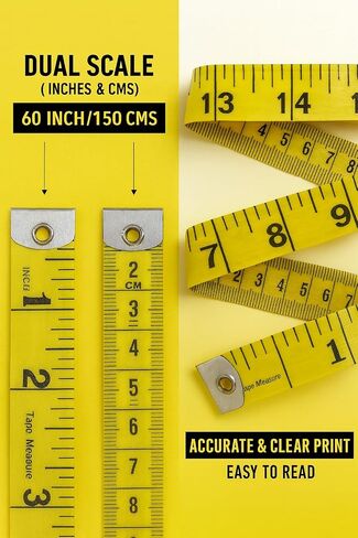Pack of 2 Soft Fabric Tape Measures, Body Measuring Tape for Tailor, Sewing, Weight Loss, Medical Body Measurements, Nursing, Craft, and Fitness Tracking 150cm/60 inch in Saudi Arabia