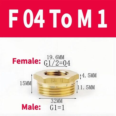 تركيب أنابيب مخفضات جلبة النحاس ، من F إلى M الخيوط ، 1/8 "1/4" 3/8 "1/2" 3/4 "، لمحول غاز المياه النحاسي (F 01 إلى M 02) in Kuwait