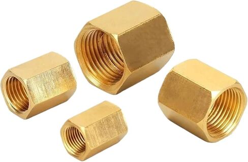 10pcs 1/8 "1/4" 3/8 "1/2" 3/4 "BSPT الأنثوية الأنثوية النحاس تجهيزات موصل قضيب الجوز السداسي لغاز وقود الماء (02-03) in Kuwait