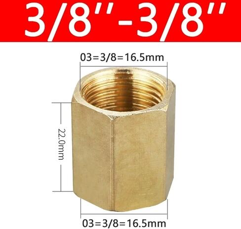 10pcs 1/8 "1/4" 3/8 "1/2" 3/4 "BSPT الأنثوية الأنثوية النحاس تجهيزات موصل قضيب الجوز السداسي لغاز وقود الماء (02-03) in Kuwait