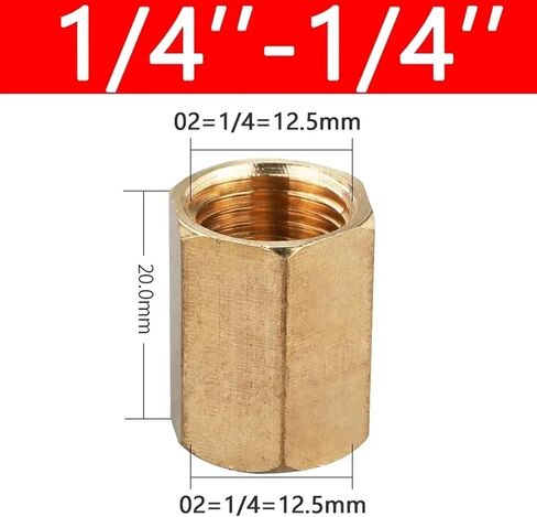 10pcs 1/8 "1/4" 3/8 "1/2" 3/4 "BSPT الأنثوية الأنثوية النحاس تجهيزات موصل قضيب الجوز السداسي لغاز وقود الماء (02-03) in Kuwait
