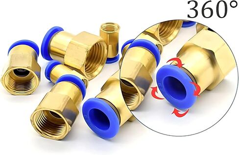 PCF 4mm-12mm Pneumatic Fitting Thread 1/8'' 1/4'' 3/8'' 1/2'' air Thread Female Straight Air Fitting Connector Tube Push in,PCF6(PCF12-01) in Saudi Arabia