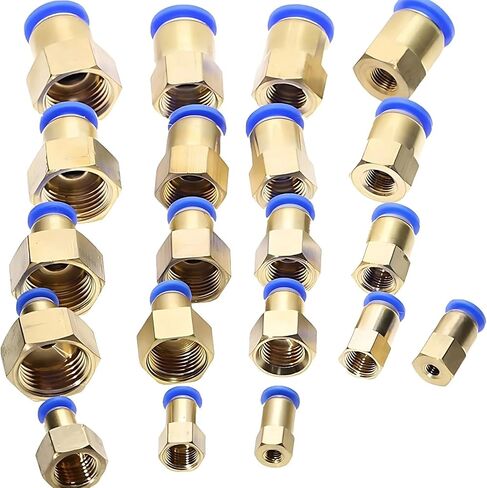PCF 4mm-12mm Pneumatic Fitting Thread 1/8'' 1/4'' 3/8'' 1/2'' air Thread Female Straight Air Fitting Connector Tube Push in,PCF6(PCF12-01) in Saudi Arabia