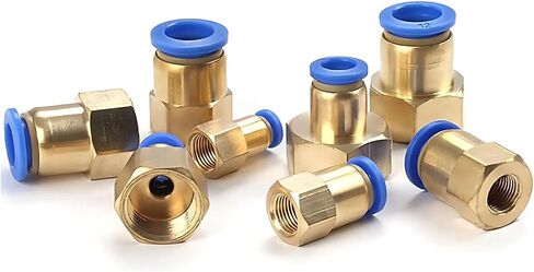 PCF 4mm-12mm Pneumatic Fitting Thread 1/8'' 1/4'' 3/8'' 1/2'' air Thread Female Straight Air Fitting Connector Tube Push in,PCF6(PCF12-01) in Saudi Arabia