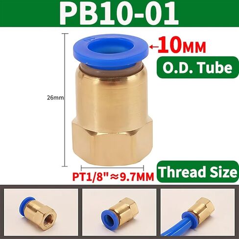 PCF 4mm-12mm Pneumatic Fitting Thread 1/8'' 1/4'' 3/8'' 1/2'' air Thread Female Straight Air Fitting Connector Tube Push in,PCF6(PCF12-01) in Saudi Arabia