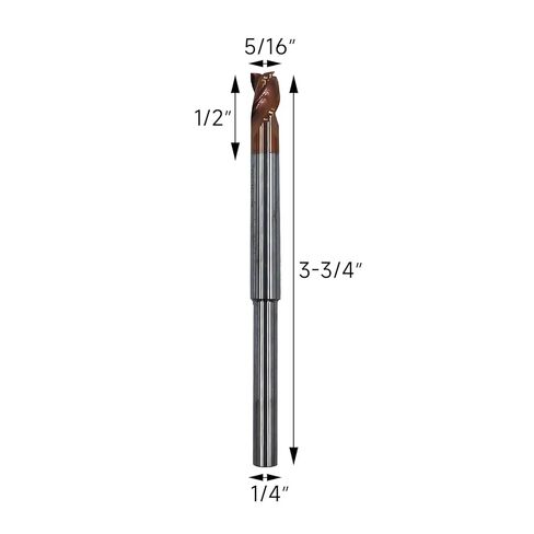 2Pcs 1/4in Reduced Shank for Router,5/16in 37°Helix Solid Carbide End Mill for Aluminum,3 Flute, ZRN Coated Bits Tool for Aluminum and Other Non-Ferrous Materials in Saudi Arabia
