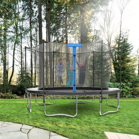Trampoline Net Replacement 12FT 14FT 15FT with 6 Pole Caps (1 Inch) & 4 Strings - NO Poles - Breathable UV Weather Resistant Safety Enclosure - Fits Outdoor Round in Saudi Arabia