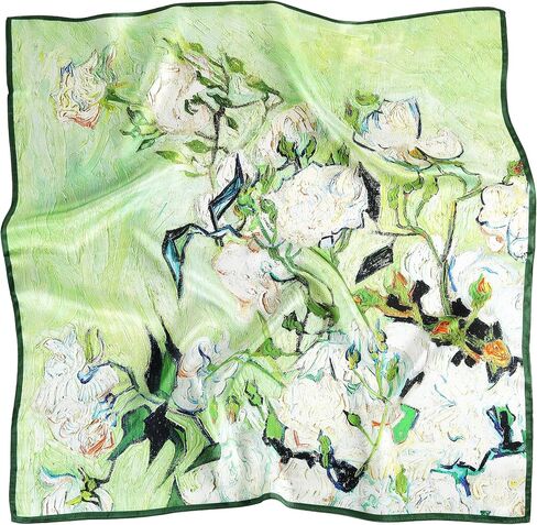 100% Mulberry Silk Scarf 27"x27" for Women, Luxurious Lightweight Neckerchief, Breathable & Soft，Gift Packed in Saudi Arabia