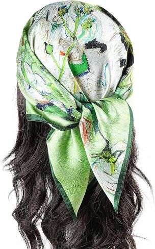 100% Mulberry Silk Scarf 27"x27" for Women, Luxurious Lightweight Neckerchief, Breathable & Soft，Gift Packed in Saudi Arabia