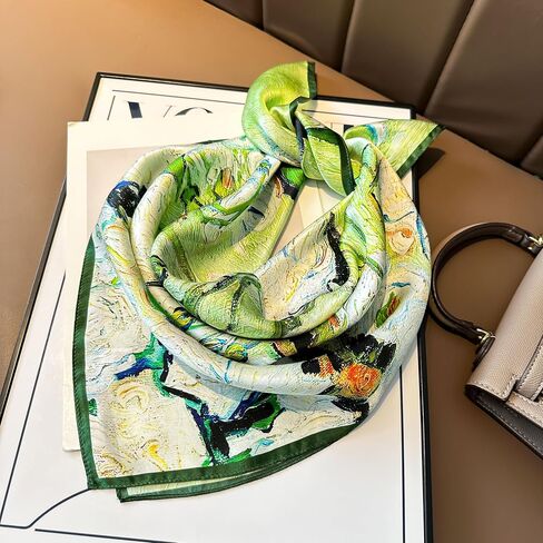 100% Mulberry Silk Scarf 27"x27" for Women, Luxurious Lightweight Neckerchief, Breathable & Soft，Gift Packed in Saudi Arabia