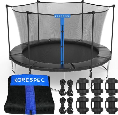Trampoline Net Replacement 12FT 14FT 15FT with 6 Pole Caps (1 Inch) & 4 Strings - NO Poles - Breathable UV Weather Resistant Safety Enclosure - Fits Outdoor Round in Saudi Arabia