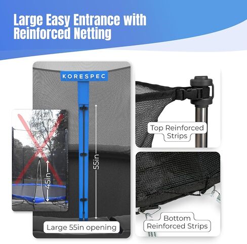 Trampoline Net Replacement 12FT 14FT 15FT with 6 Pole Caps (1 Inch) & 4 Strings - NO Poles - Breathable UV Weather Resistant Safety Enclosure - Fits Outdoor Round in Saudi Arabia