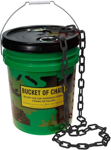 Accuform Bucket of Plastic Chain, 100-ft Black Plastic Chain in a 5-Gallon Camouflage Bucket (PRC210BK) in Saudi Arabia