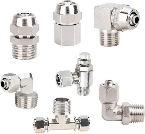 1pcs pneumatic Copper Pipe Air Connector Male to Female 1/8 "1/4" 3/8 "1/2" Thread Bratting Quick Fitting OD 4 6 8 10 12mm (OD8MMM-3I8 ، PV) in Saudi Arabia