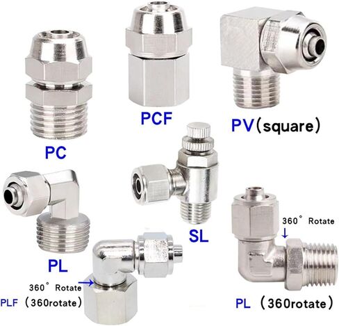 1pcs Pneumatic Copper Pipe Air Connector Male To Female 1/8" 1/4" 3/8" 1/2" Thread Hose Quick Fitting OD 4 6 8 10 12mm(OD10mm-3I8,PCF) in Saudi Arabia